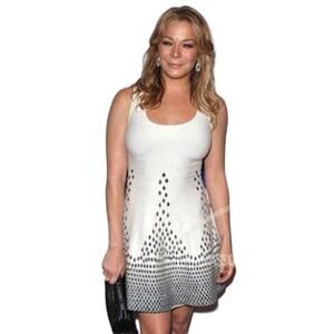 GIG Diamond Lurex Print Fit And Flare Knit Dress Medium